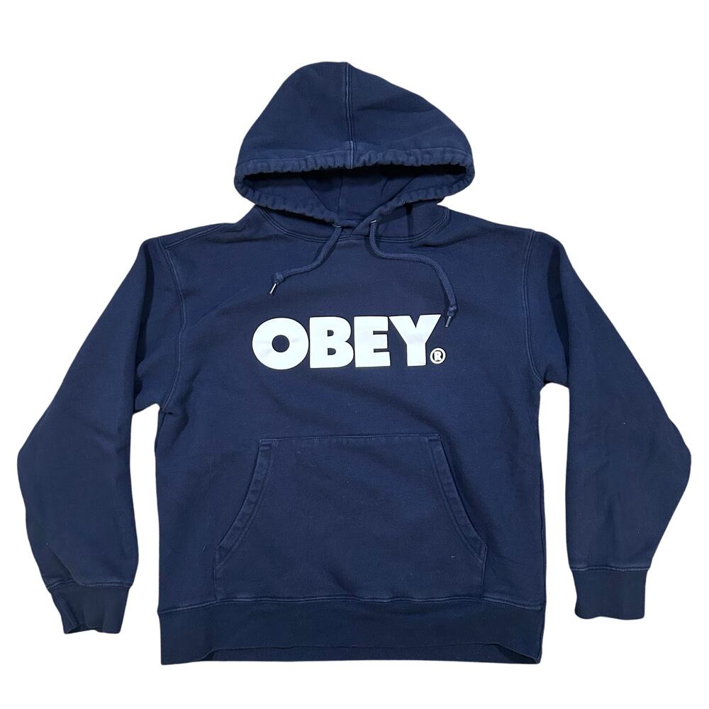 Y2K Obey Skateboarding Spell Out Hoodie Sweatshirt Womens Size Medium
